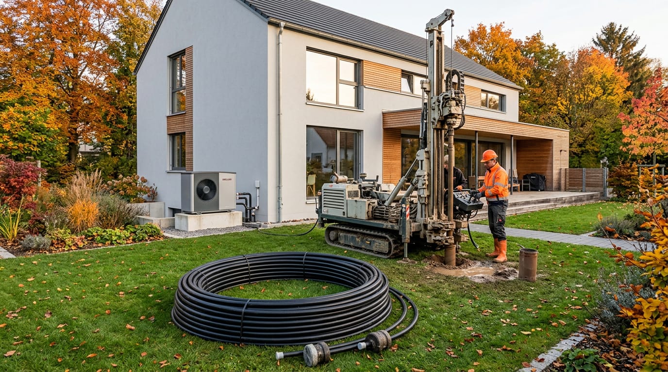 Geotermální vrt a sonda pro tepelné čerpadlo země-voda